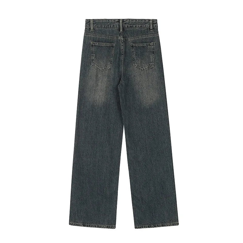 Women's Star Embroidery High Waist Cargo Jeans