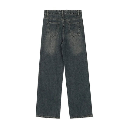 Women's Star Embroidery High Waist Cargo Jeans