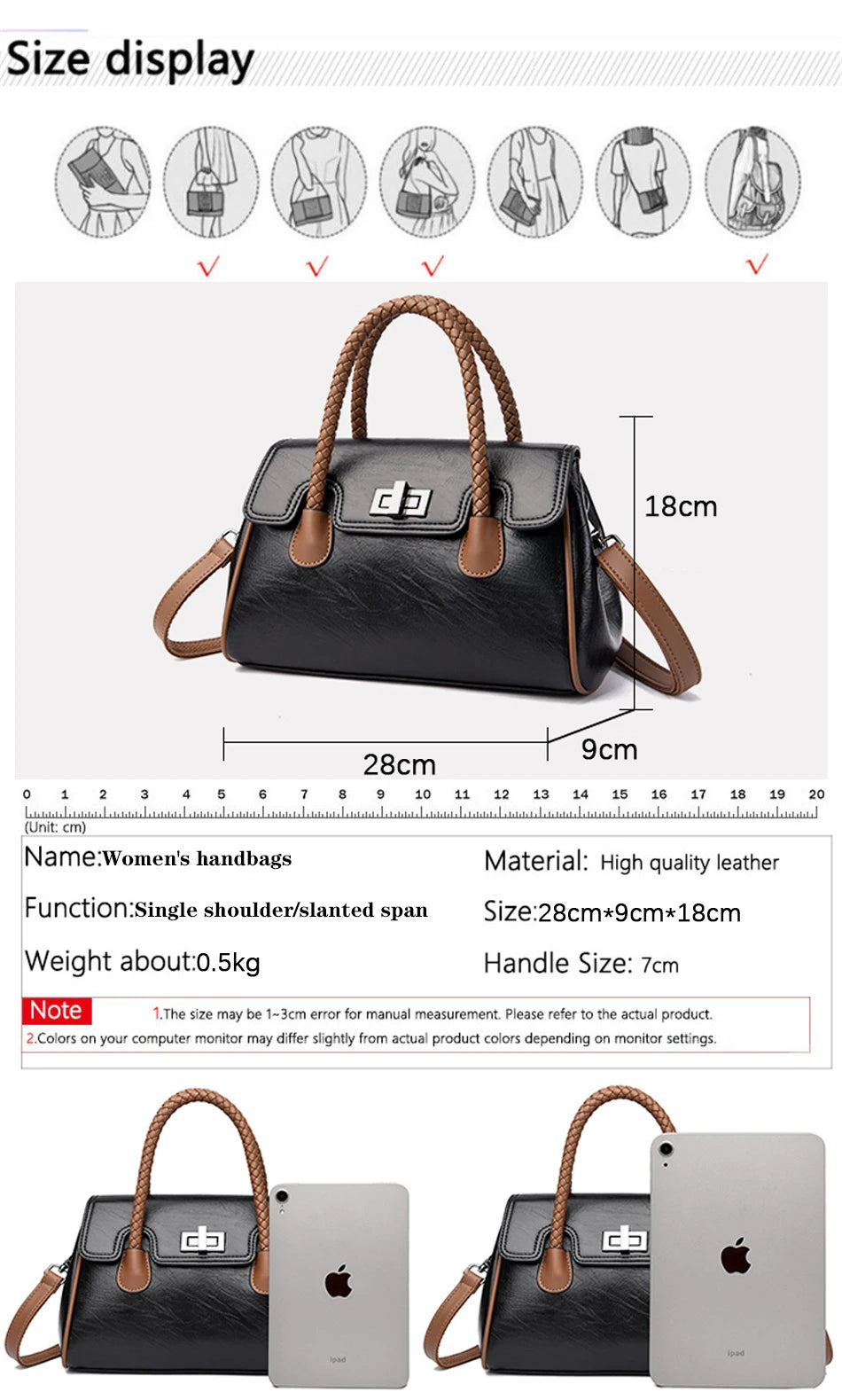 2024 High Quality Soft Leather Women's Handbag Luxury Designer Girl Boston Bag Luxury Large Capacity Shoulder Bags Sac A Main