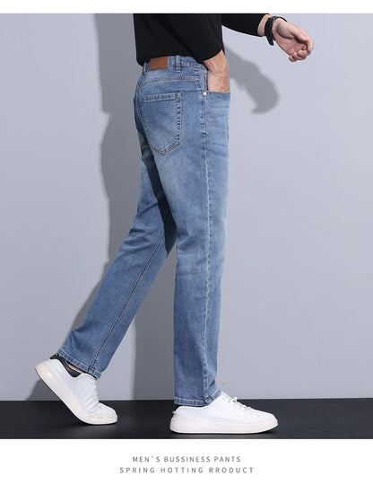 2024 new case fashion trend Youth light business jeans fashion versatile MEN'S loose straight pants MEN'S pants