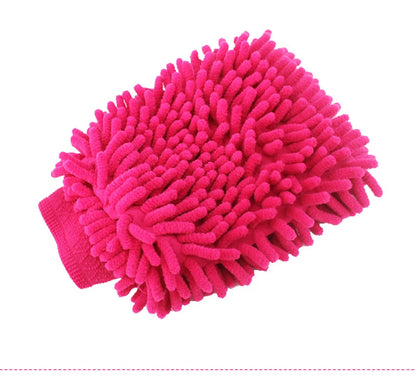 1PC Double-sided Microfiber Washable Car Washing Gloves Car Care Cleaning Gloves Cleaning Cloth Towel Mitt Car Accessories