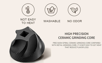 Manual Coffee Grinder Adjustable Fine Coarse Ceramics Conical Burr Hand Coffee Grinder Mill Convenient for Home Office Travel