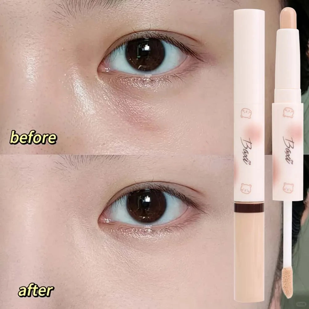 Full Cover Double Head Concealer Stick Waterproof Modify Skin Tone Foundation Cream Full Coverage Acne Marks Contour Face Makeup