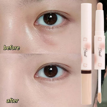 Full Cover Double Head Concealer Stick Waterproof Modify Skin Tone Foundation Cream Full Coverage Acne Marks Contour Face Makeup