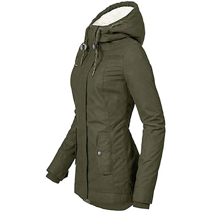 Women Splice Zipper hooded Coats