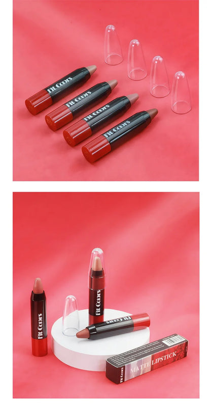 1PC 8 Colors Velvet Matte Lipsticks Pencil Waterproof Long Lasting Sexy Red Lip Stick Non-Stick Cup Makeup Lip Tint Pen Cosmetic