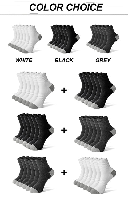 6/12 Pairs Men's Cotton Running Crew Socks Middle Tube High Quality Casual Breathable Sports Socks For Men and Women Soft Sock