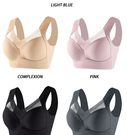 Women Lace Sport Bras Plus Size Seamless Bra Bralette Backless Lady Brassiere Vest Female Gathers Shock-Proof Wireless Top L-3XL