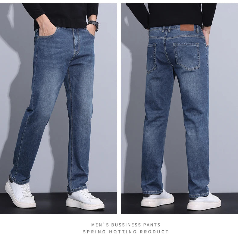 2024 new case fashion trend Youth light business jeans fashion versatile MEN'S loose straight pants MEN'S pants