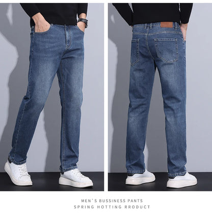 2024 new case fashion trend Youth light business jeans fashion versatile MEN'S loose straight pants MEN'S pants