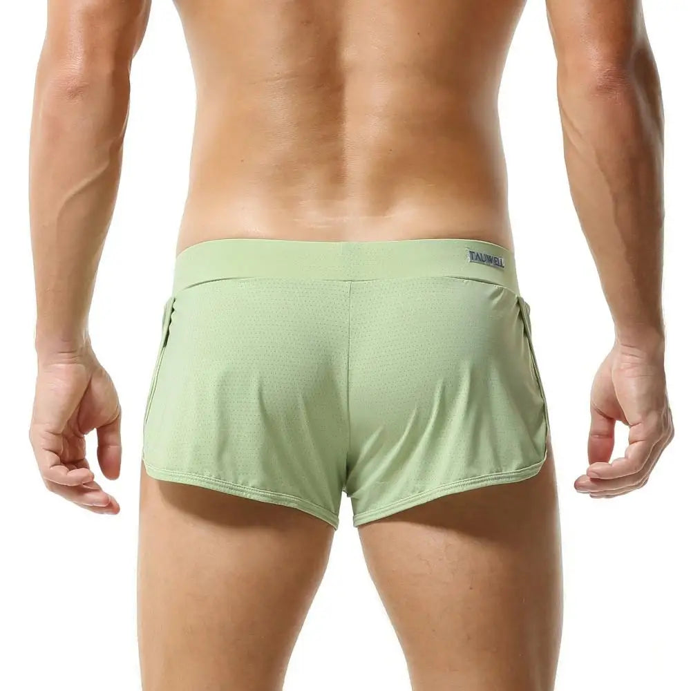 TAUWELL Men's Sleepwear Shorts Mesh Breathable Pajamas Shorts Sexy Underwear Boxer Shorts Soft Loose Lounge Home Sleep Bottoms