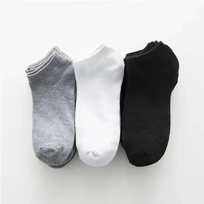 30Pairs/Lot Men's Business Polyester Cotton Socks Black Gray Casual Ankle Socks Antibacterial Soft Fabric Elastic Socks EU38-44