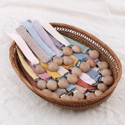 Baby Cotton Pacifier Chain Beech  Pacifier Clip Infant Teething Toy Holder Dropshipping