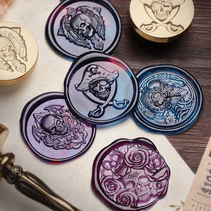 Wax Seal Stamp Dark Series Halloween Fear Skeleton Relief Stamp Head  For Scrapbooking Cards Envelopes Wedding Invitations Gift