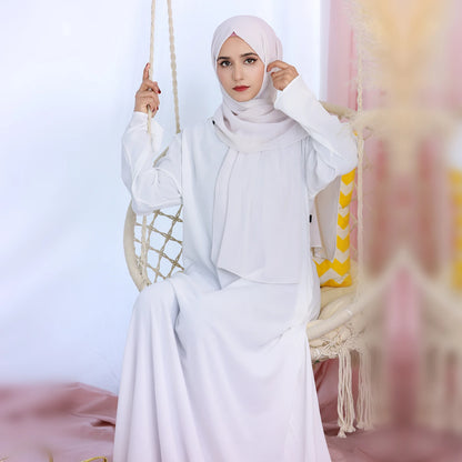 2025 Fashion Simple Muslim Dress Solid Abaya Arab Turkey Dubai Kaftan Modest Long Sleeve Maxi Dress Islamic Clothing LR593