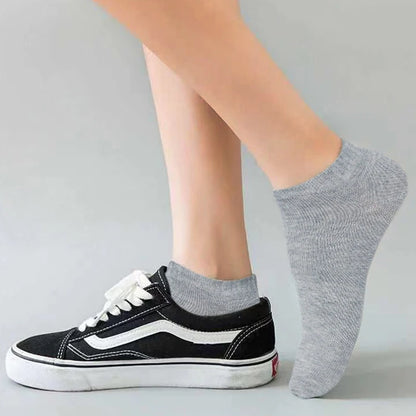 5 Pairs Low Cut Men Socks Solid Color Black White Breathable Cotton Socks Male Sport Short Socks Business Women Men