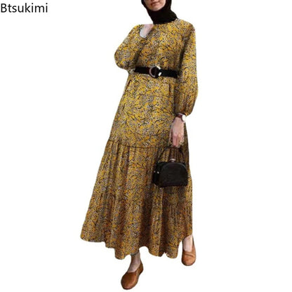 Modest Abaya Eid Ramadan Muslim Maxi Dress Robe Turkey Kaftan Islamic Clothing for Women Hijab Dresses Caftan Vestidos Musulman