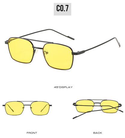 Dropshipping Fashion Square Sunglasses Men Women Metal Sun Glasses Retro Sun Glasses Vintage High Quality Gafas Oculos De Sol