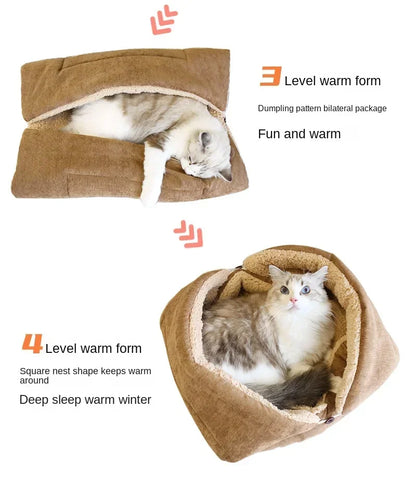Cat Bed Warm Thickened Soft Multifunctional Pet Foldable Mat for Cats Small Dogs Indoor Kitten Bed Cat Sleeping Mat Pet Supplies