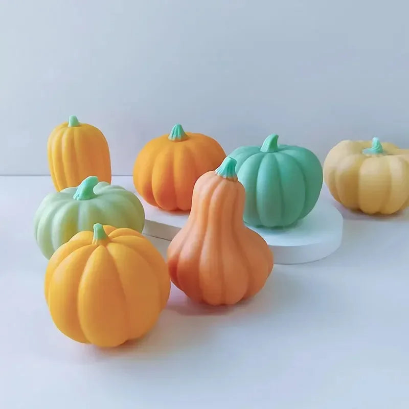 Halloween Pumpkin Mold DIY Aromatherapy Candles Resin Plaster Ornaments Mould Handmade Soap Candle Making