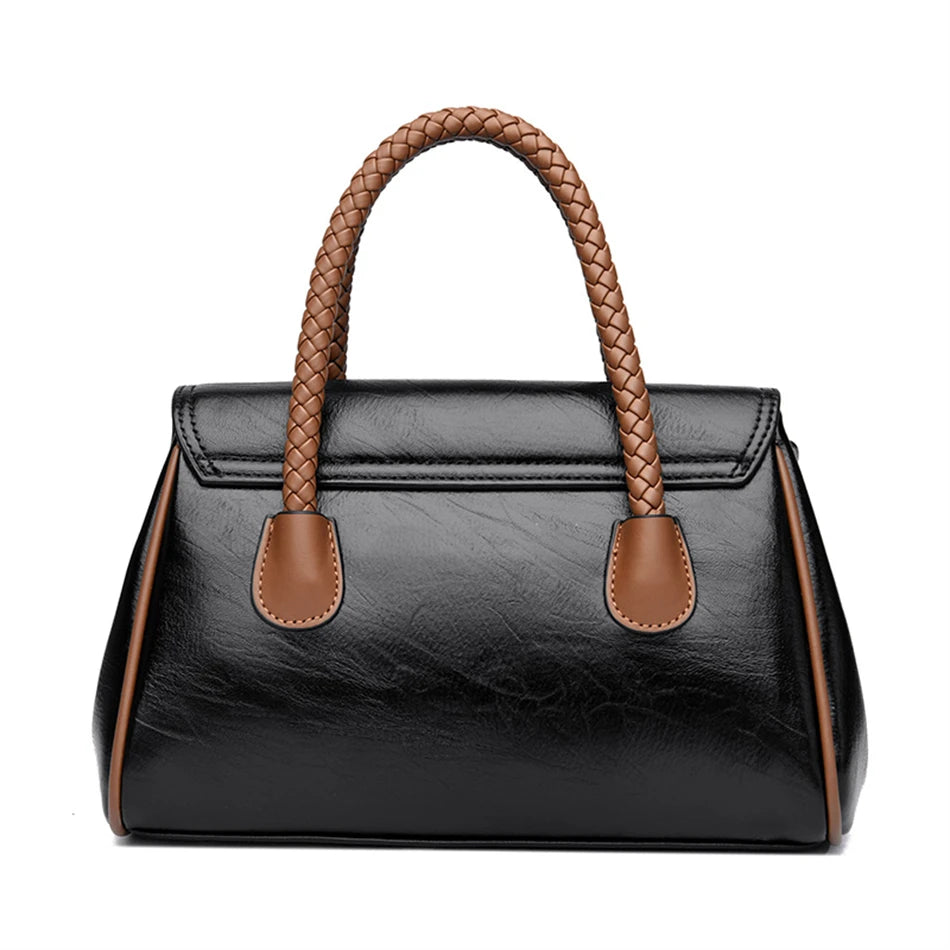 2024 High Quality Soft Leather Women's Handbag Luxury Designer Girl Boston Bag Luxury Large Capacity Shoulder Bags Sac A Main