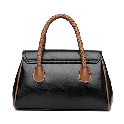 2024 High Quality Soft Leather Women's Handbag Luxury Designer Girl Boston Bag Luxury Large Capacity Shoulder Bags Sac A Main