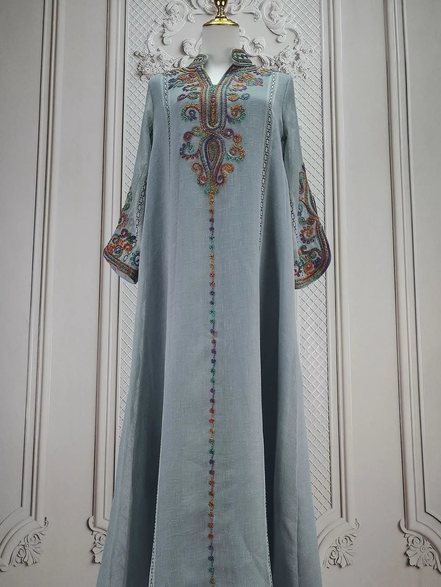 Muslim Abaya for Women Party Dresses Embroidery Long Robe Eid Ramadan Dubai Abayas Kaftan Arab Jalabiya Modest Vestidos Morocco