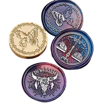 Wax Seal Stamp Dark Series Halloween Fear Skeleton Relief Stamp Head  For Scrapbooking Cards Envelopes Wedding Invitations Gift