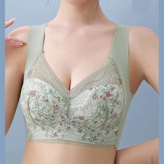 Large Size Ice Silk Seamless Beautiful Back Bra Integrated Tube Top Underwear Thin Section Big Chest Small Bra Vest Style