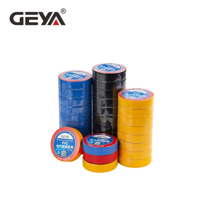 GEYA Color Electrical Insulation Tape Electrical Tape Ultra-Adhesive PVC Waterproof Tape 1 Roll 10 Meters Black Red Blue Yellow