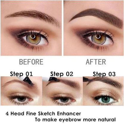 Eyebrows Pen Eyebrow Tattoo Waterproof Liquid Black Eye Brow Makeup Pencil Microblading