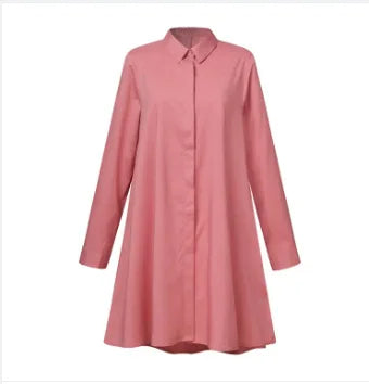 2024 Muslim Fashion Abayas for Women Oversized Solid Loose Casual Cardigan Lapel Button Tops Ladies Modest Blouses Elegant Shirt