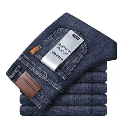2024 Wthinlee Men's Casual Fashion New Elastic Jeans Pants Work Jeans Classic Men's Fashion Brand Versatile Clothing Blue Black
