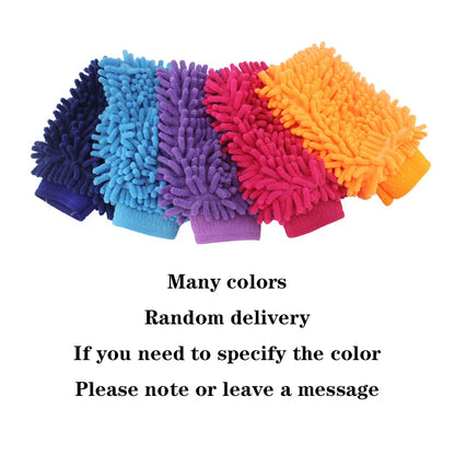 1PC Double-sided Microfiber Washable Car Washing Gloves Car Care Cleaning Gloves Cleaning Cloth Towel Mitt Car Accessories