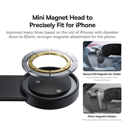 Phone Holder for Car, Car Dash Mount Compatible For iPhone Samsung Bendable Memory Titanium Alloy for All Dashboard Windshield