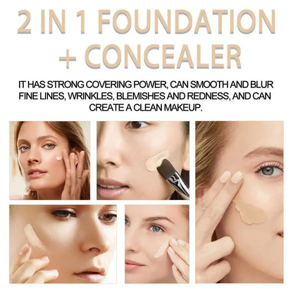 Double-headed Facial 2 in 1 foundation and concealer Moisturizing Foundation Brightening Contouring Highlighter Stick