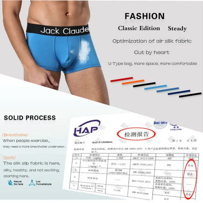 5Pcs/ Men's Underwear Boxer Brand Panties Breathable Modal Milk Silk Sexy Soft Casual Solid Color Underwear Boxer Men's Panties