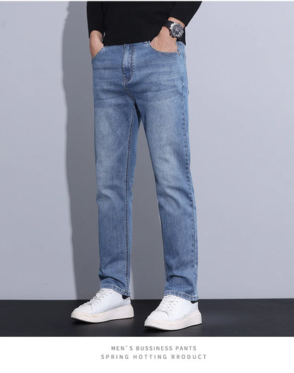 2024 new case fashion trend Youth light business jeans fashion versatile MEN'S loose straight pants MEN'S pants