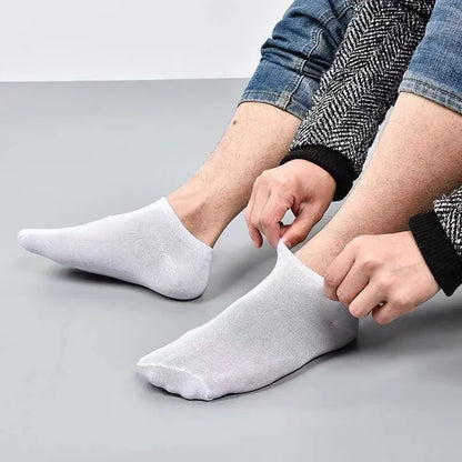 30Pairs/Lot Men's Business Polyester Cotton Socks Black Gray Casual Ankle Socks Antibacterial Soft Fabric Elastic Socks EU38-44