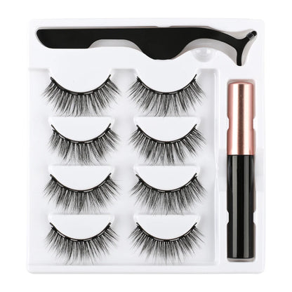 Magnetic Eyelashes Set 3/4/5/10 Pairs Natural Magnet False Eyelashes Makeup Kit Reusable Soft Mink Lashes Eyelash Extension Tool