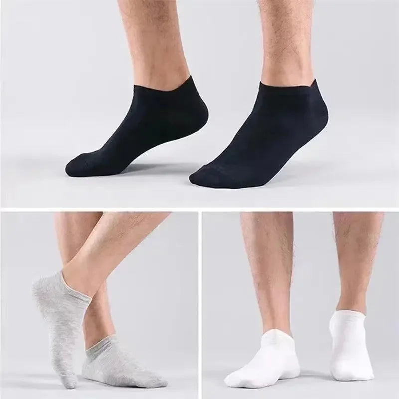 30Pairs/Lot Men's Business Polyester Cotton Socks Black Gray Casual Ankle Socks Antibacterial Soft Fabric Elastic Socks EU38-44