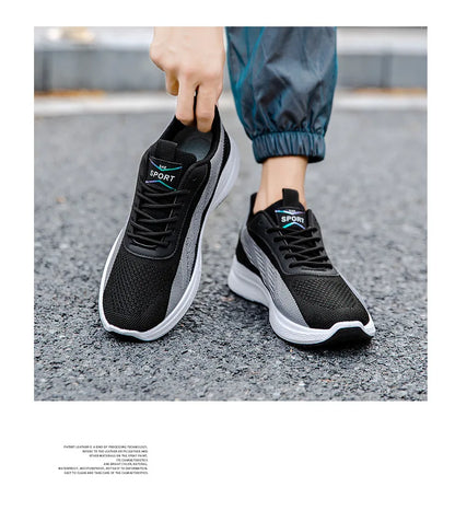 2024 new Men's sneakers Summer men's shoes breathable lace-up lightweight running shoes