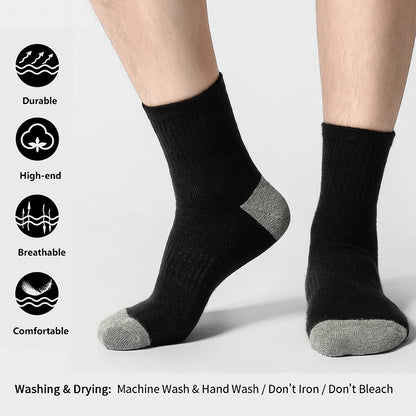 6/12 Pairs Men's Cotton Running Crew Socks Middle Tube High Quality Casual Breathable Sports Socks For Men and Women Soft Sock