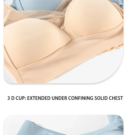 Women Lace Sport Bras Plus Size Seamless Bra Bralette Backless Lady Brassiere Vest Female Gathers Shock-Proof Wireless Top L-3XL