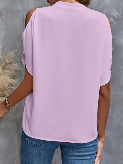 Sexy Off Shoulser Short Sleeve Tops Shirt Blouse Office Lady Spring Summer Fashion Casual Solid Tshirt For Women 2024 Female