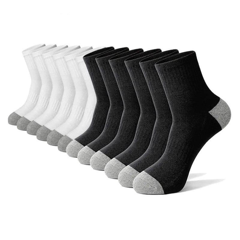 6/12 Pairs Men's Cotton Running Crew Socks Middle Tube High Quality Casual Breathable Sports Socks For Men and Women Soft Sock