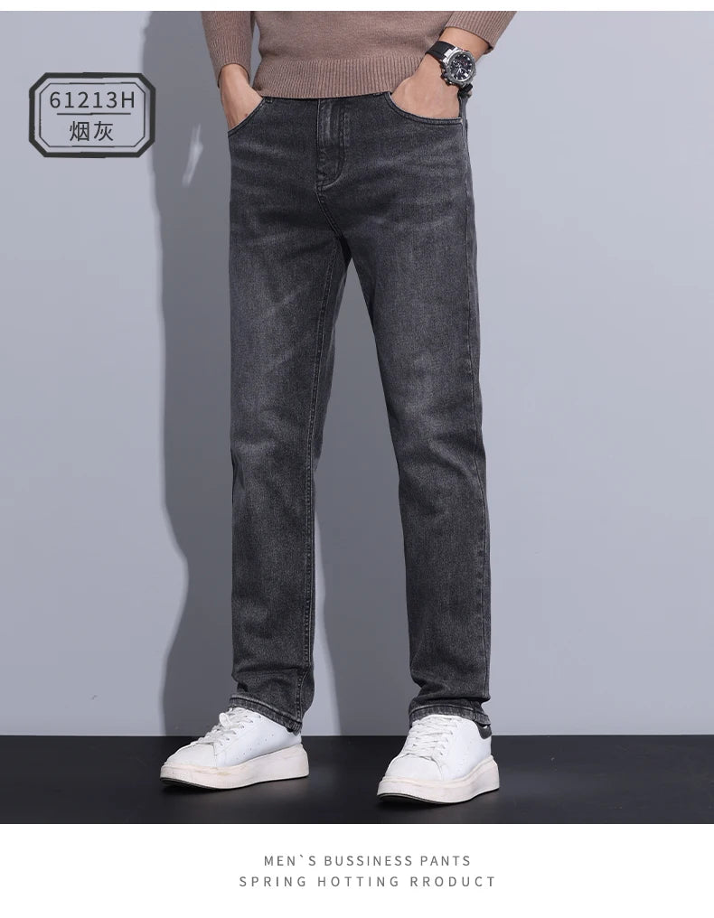 2024 new case fashion trend Youth light business jeans fashion versatile MEN'S loose straight pants MEN'S pants