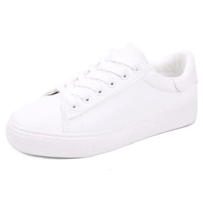 2024 Women Sneakers Fashion Breathble Vulcanized Shoes Pu Leather Platform Shoes White Lace Up Casual Shoes Zapatos Mujer