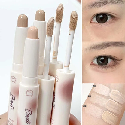 Full Cover Double Head Concealer Stick Waterproof Modify Skin Tone Foundation Cream Full Coverage Acne Marks Contour Face Makeup