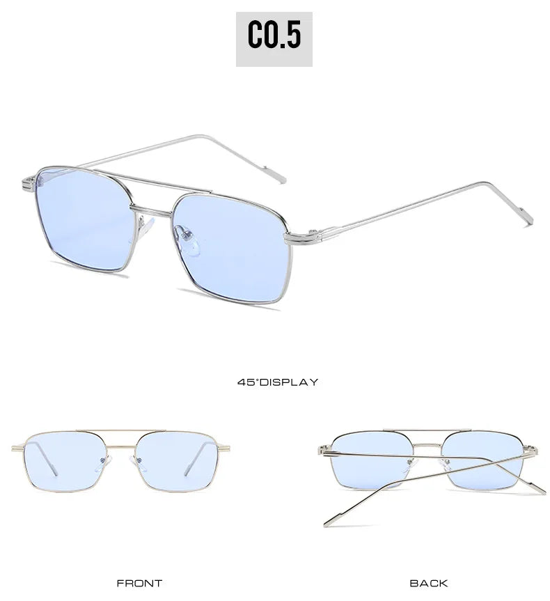 Dropshipping Fashion Square Sunglasses Men Women Metal Sun Glasses Retro Sun Glasses Vintage High Quality Gafas Oculos De Sol